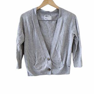 AEO / GREY BUTTON CARDIGAN / 3/4 SLEEVE / M